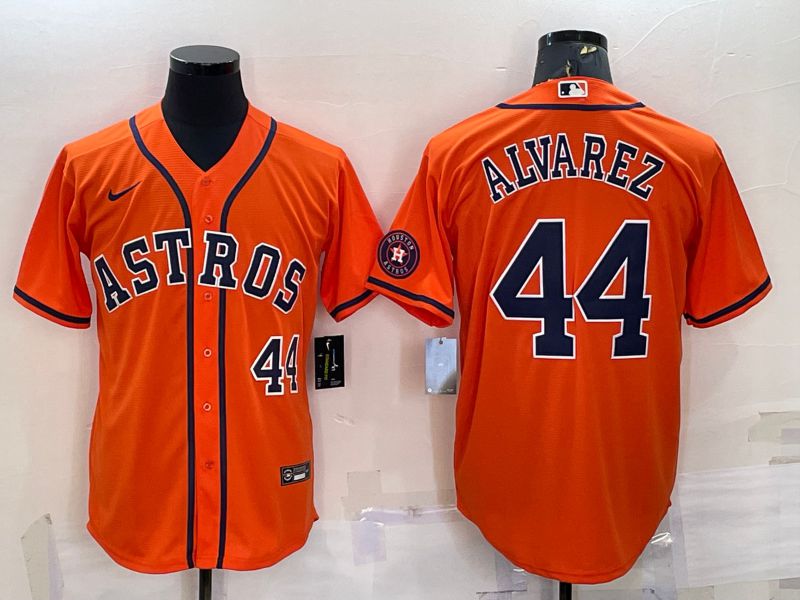 Men Houston Astros 44 Alvarez Orange Game Nike 2022 MLB Jersey